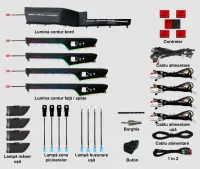 Lumini ambientale dedicate Toyota Highlander 4 2019-2021, RGB Acrilice 17 in 1 Dinamice cu efect symphony, Control din Aplicatie Bluetooth / Buton