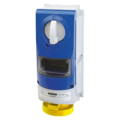 Priza industriala cu interblocaj verticala - WITHOUT BOTTOM - FOR HEAVY-DUTY USE - WITH FUSE-HOLDER BASE - 3P+N+E 32A 100-130V-50/60HZ 4H - IP66