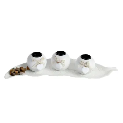 Set 3 suporturi pentru lumanari cu tava 50 cm