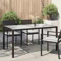 vidaXL Masă de grădină, maro, 150x90x75 cm sticlă securizată&poliratan