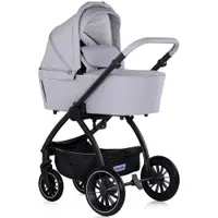 Carucior 3 in 1 pentru copii Chipolino Prestige Platinum, reversibil, cadru din aluminiu, roti cu suspensii, greutate admisa 22 kg