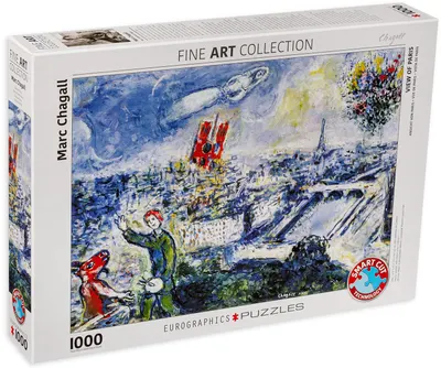 Puzzle Eurographics de 1000 piese - Buchetul din Paris, Mark Chagall