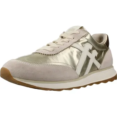 FITFLOP FitFlop Retro-Q FF Metallic-Fabric/Suede Sneakers PLATINO 36