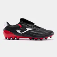 Ghete fotbal, croială clasică, pentru iarbă artificială, Negru/Roșu, 42.5