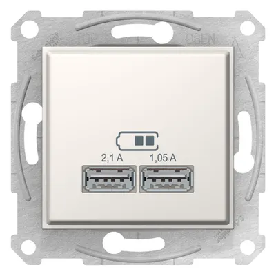 Sedna - Incarcator Dublu Usb 2.1 A - Crem