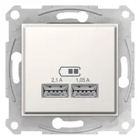 Sedna - Incarcator Dublu Usb 2.1 A - Crem