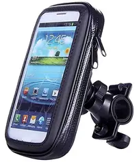 Suport husa telefon mobil LX 01 pentru bicicleta si motocicleta rezistent apa si socuri touchscreen rotativ negru