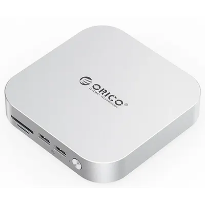 Hub Multifunctional Orico MiniLink M49P pentru Apple Mac Mini M4, 9in1, Argintiu