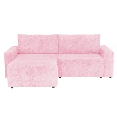 Coltar DALLAS ONE extensibil, cu lada depozitare, colt interschimbabil, roz, 258x173x90 cm