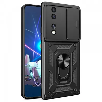 Husa pentru Honor 70, Techsuit, CamShield, Neagra
