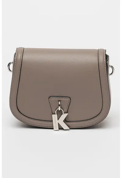 Geanta crossbody cu bareta ajustabila Lock - Maro taupe