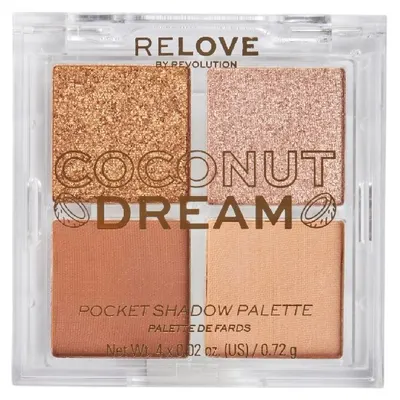 Relove By Revolution Paletă de farduri de pleoape Pocket, Coconut Dream, 4 culori