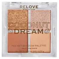 Relove By Revolution Paletă de farduri de pleoape Pocket, Coconut Dream, 4 culori