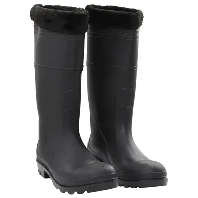 Gossi cizme de ploaie cu sosete detasabile, negru, marime 45, pvc