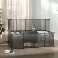 Gossi cusca pentru animale mici, negru, 143x107x93 cm, pp si otel
