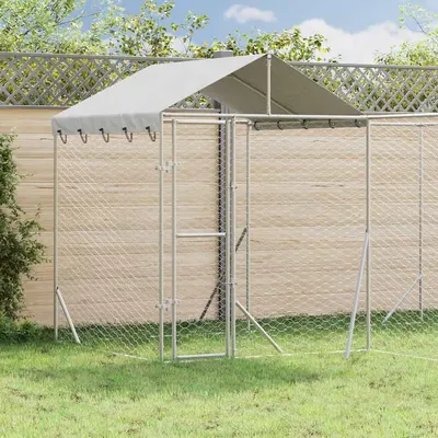 vidaXL Padoc exterior cu acoperiș argintiu 4x4x2,5 m oțel galvanizat