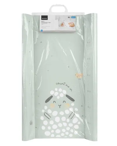 Saltea infasat soft KikkaBoo 80x50cm Sleepy Sheep cu suprafata impermeabila,taliometru incorporat,curatare usoara,contur lateral inalt pentru siguranta suplimentara