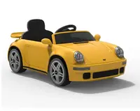 Masinuta electrica pentru copii cu licenta Porsche RUF CTR Galben echipare premium,telecomanda 2,4G,2 motoarex45w,roti EVA,scaun din piele,suspensii,sistem troller,bluetooth,display baterie,usi cu deschidere,lumini LED,muzica