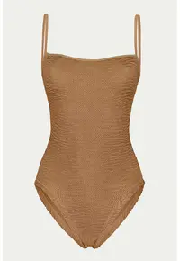 Costum de baie intreg uni - Maro camel