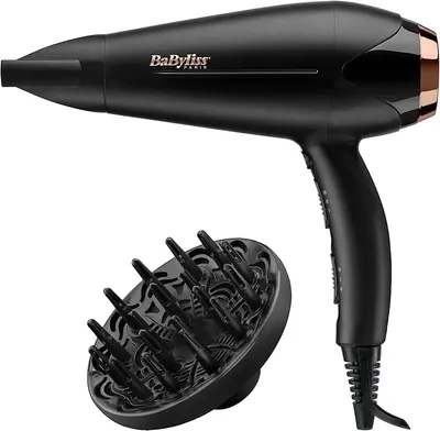 Uscător de păr BaByliss - Turbo Shine D570DE, 2200W, 3 trepte, negru