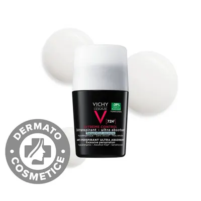 Deodorant roll-on pentru barbati control extrem 72h Homme, 50ml, Vichy