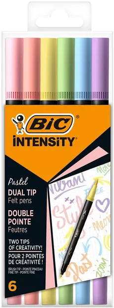 Set de markere BIC Intensity double-ended - 6 culori pastelate
