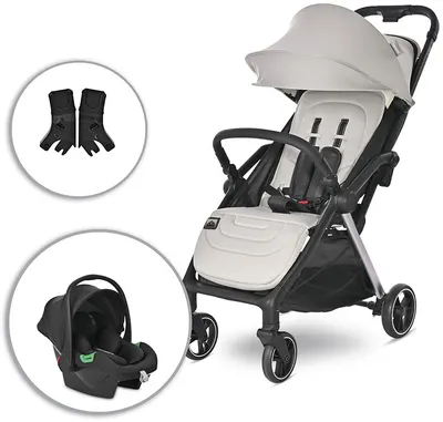 Carucior de vara cu pliere automata 2 in 1 Lorelli - Loret, Grey Jasper