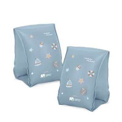 Aripioare gonflabile de inot Sipo Blue, sustinatoare pentru copii 3-6 ani, 15-30 kg