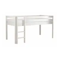 Pat pentru copii supraetajat alb din lemn masiv de pin 90x200 cm PINO – Vipack