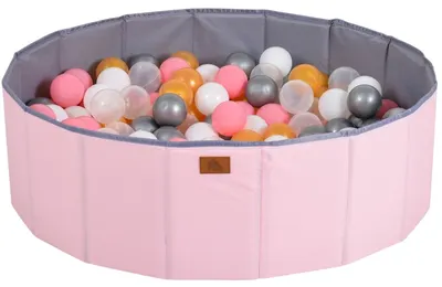 Piscină pliabilă Moni Toys - cu 90 bile, Melo roz