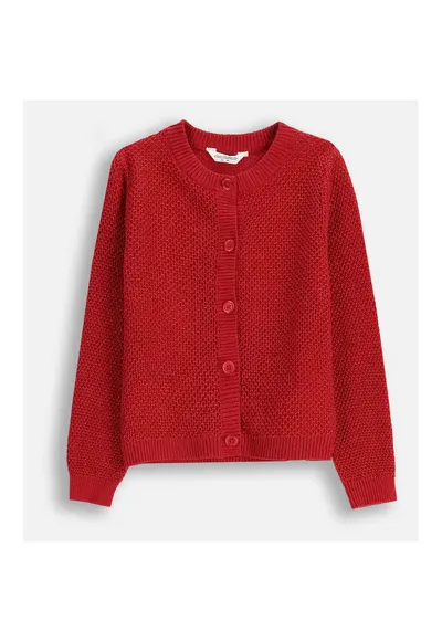Cardigan ZC5172202EJG-009 - pentru fete - rosu - lana groasa - maneci lungi