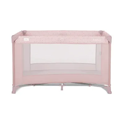 Patut pliabil pentru copii Lorelli Torino Pink cu saltea inclusa si usa laterala cu fermoar