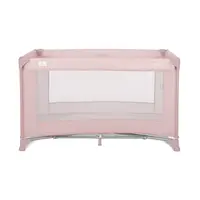Patut pliabil pentru copii Lorelli Torino Pink cu saltea inclusa si usa laterala cu fermoar