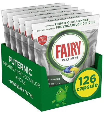 Capsule pentru mașina de spălat vase Fairy - Platinum, 126 buc