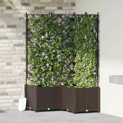 vidaXL Vază pentru Grădină 3 buc. Maro 80 x 80 x 143 cm PP