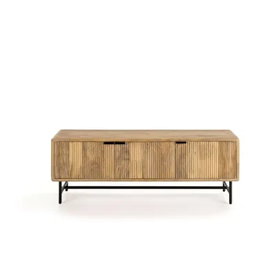 Comodă TV în culoare naturală din lemn de mango 145x50x40 cm Mundra – MOME