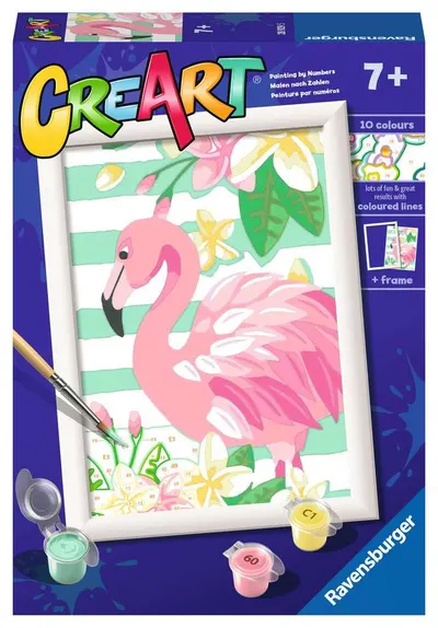 Kit de vopsea după număr Ravensburger CreArt - Gândește-te la roz