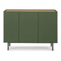 Comodă verde joasă cu aspect de lemn de stejar 110x85 cm Arista – Teulat