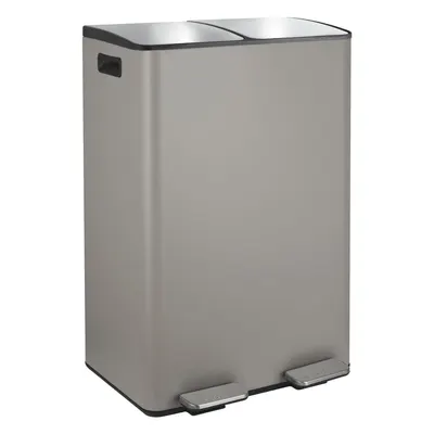 Coș de gunoi taupe pentru reciclare/cu pedală 2x30 l din oțel Aliya – Spirella