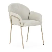 Set de scaune de sufragerie bej 2 buc. tapițat Aslin – MOME