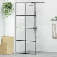 vidaXL Paravan de duș walk-in negru 90x195 cm sticlă ESG transparentă