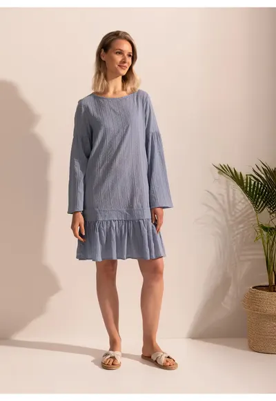 Rochie Dama Harley Bumbac - Albastru deschis
