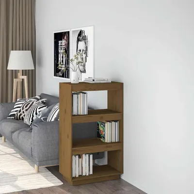 vidaXL Bibliotecă/Separator cameră maro miere 60x35x103cm lemn pin