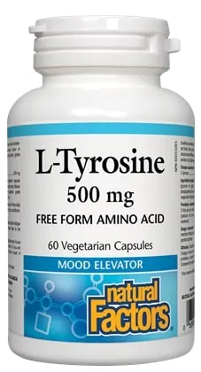 L-Tyrosine, 500 mg, 60 capsule, Natural Factors