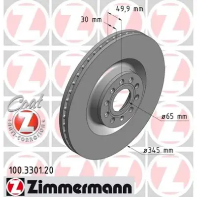 Disc frana ZIMMERMANN 100.3301.20