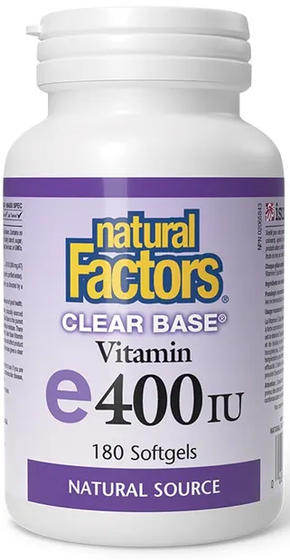 Clear Base Vitamin E, 400 IU, 180 capsule, Natural Factors