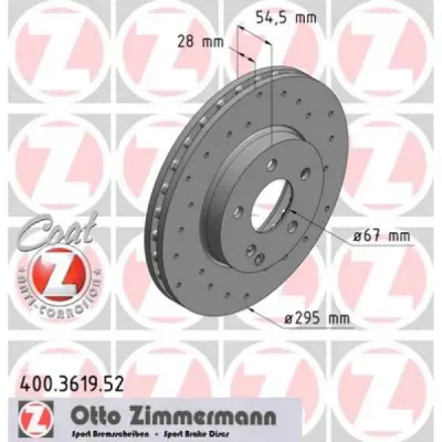 Disc frana ZIMMERMANN 400.3619.52