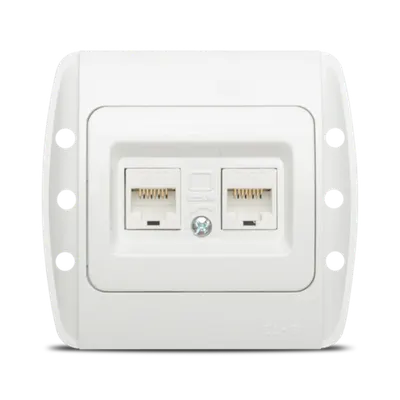 Zirve Priza UTP 2xRJ45 Cat6E ST Alb