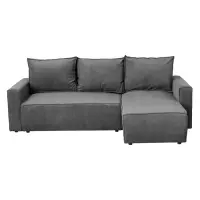 Coltar extensibil PORTA, cu arcuri si lada depozitare, colt interschimbabil, gri, 238x150x90 cm