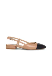 Pantofi slingback de piele Belinda - Negru/Maro
